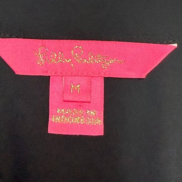 Lilly Pulitzer Jacelynne Lace Top Women’s M Black Long Sleeve Blouse - Picture 4 of 11